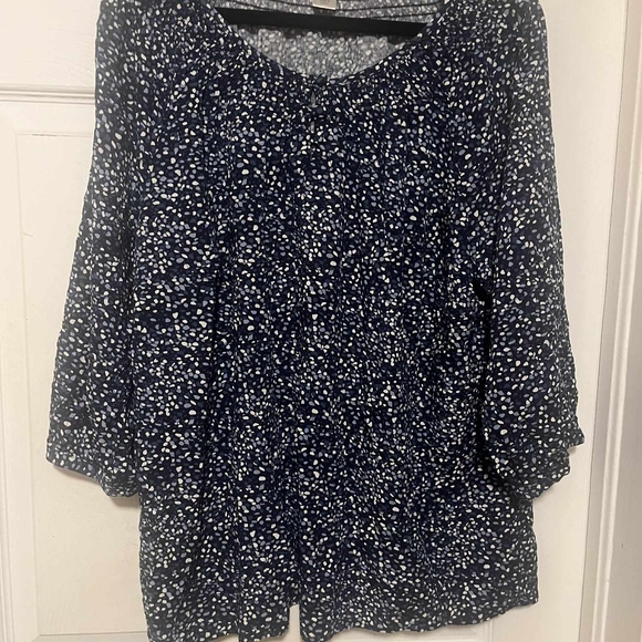 CJ Banks Navy and White Blouse - Picture 3 of 5